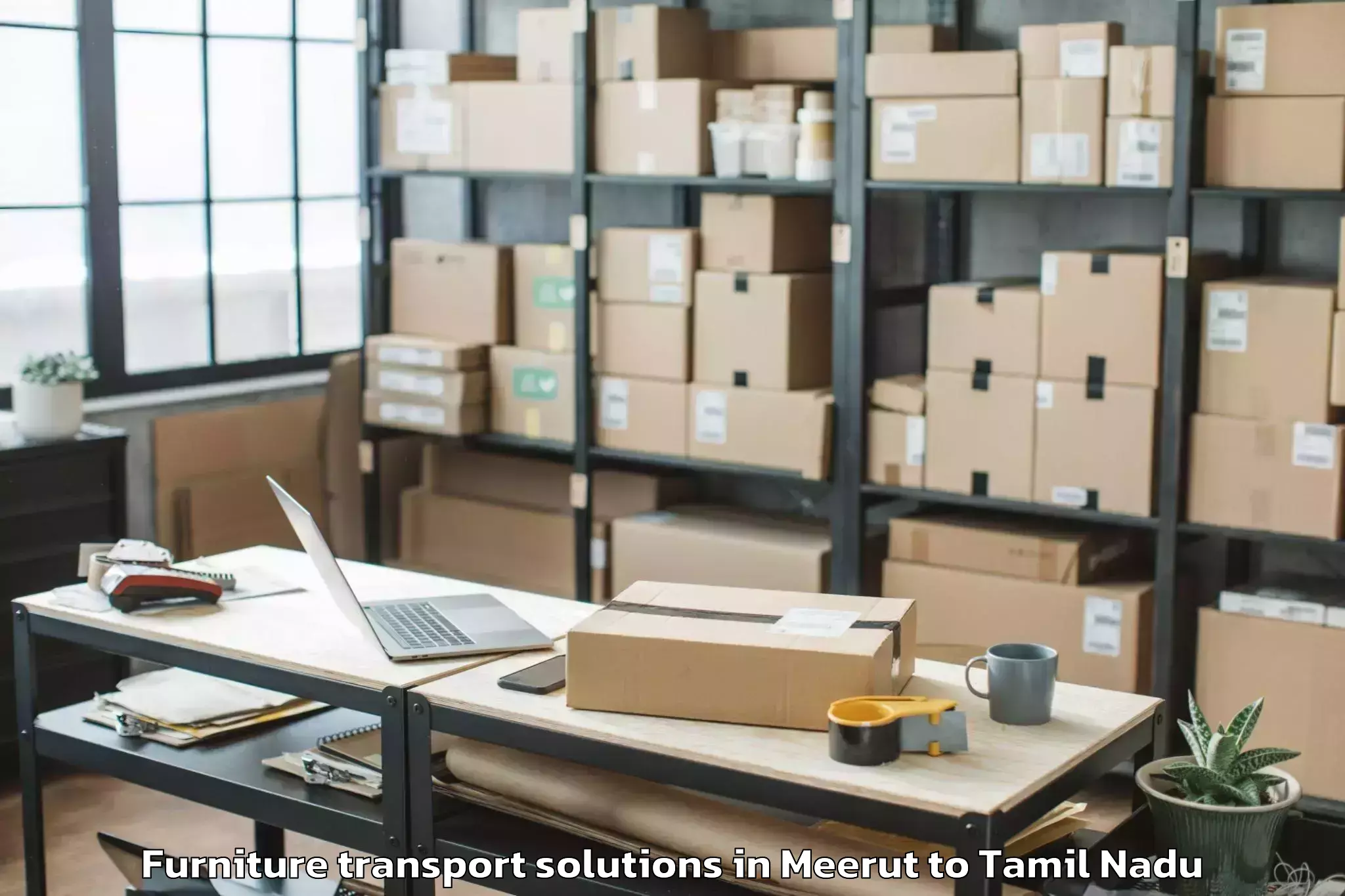 Affordable Meerut to Uttiramerur Furniture Transport Solutions